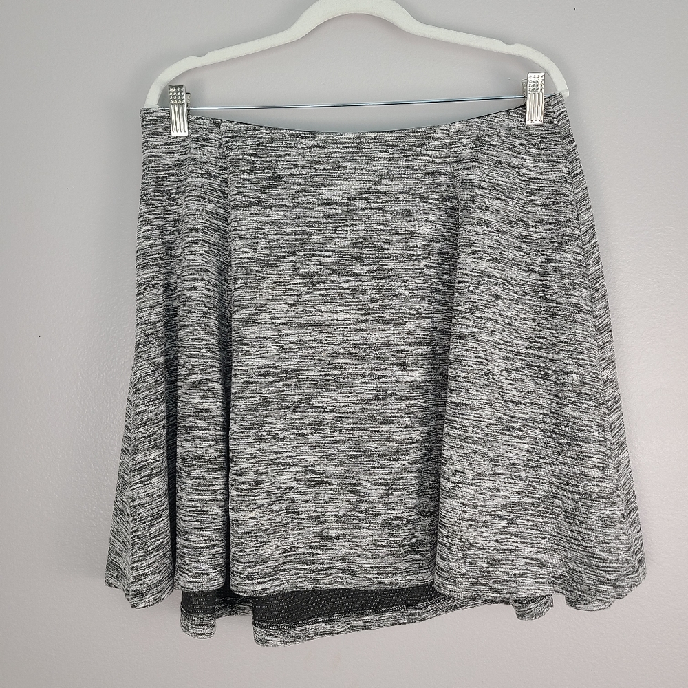 Torrid Retro Heathered Gray Elastic Waistband A-line Skater Skirt 0x L-XL